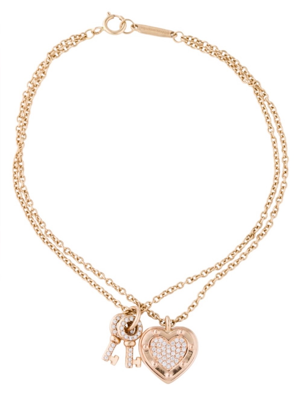 Tiffany & Co. Rose Gold Heart bracelet with Key Charms